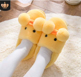 Chaussons bébé - petits chaussons en coton jaune canard