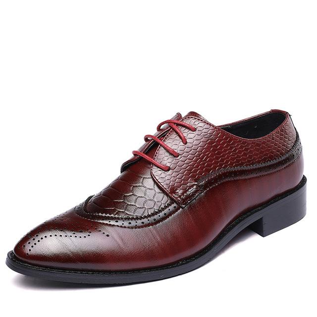 Chaussures plates en cuir à lacets pour hommes