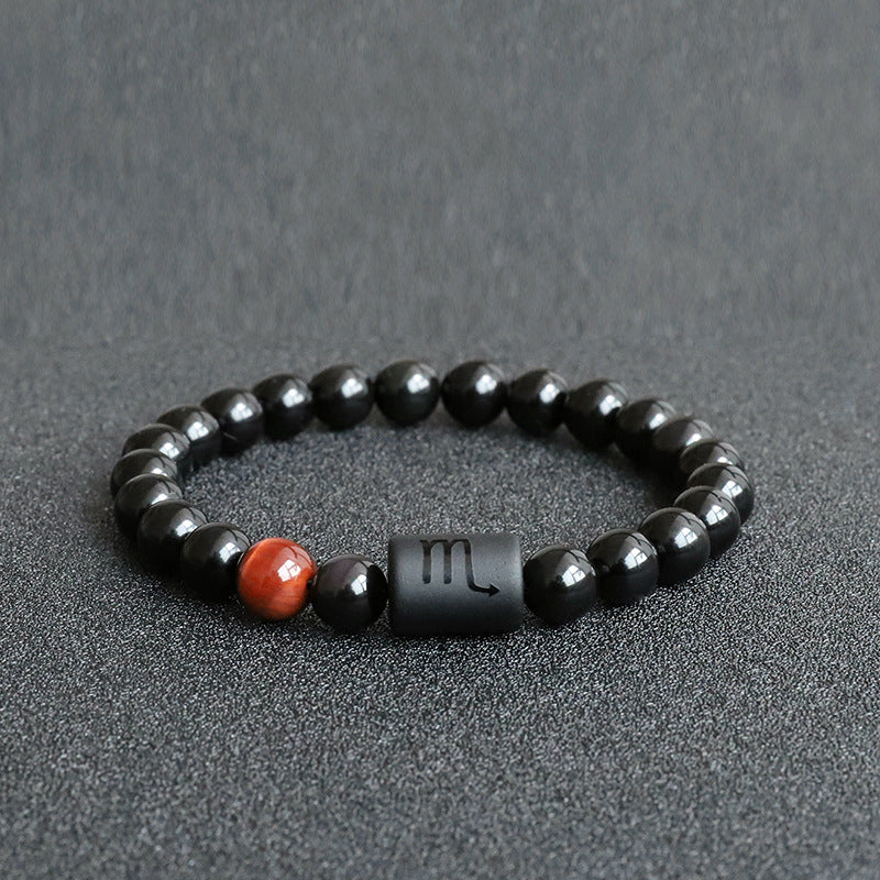 Bracelet unique en perles noires pour hommes