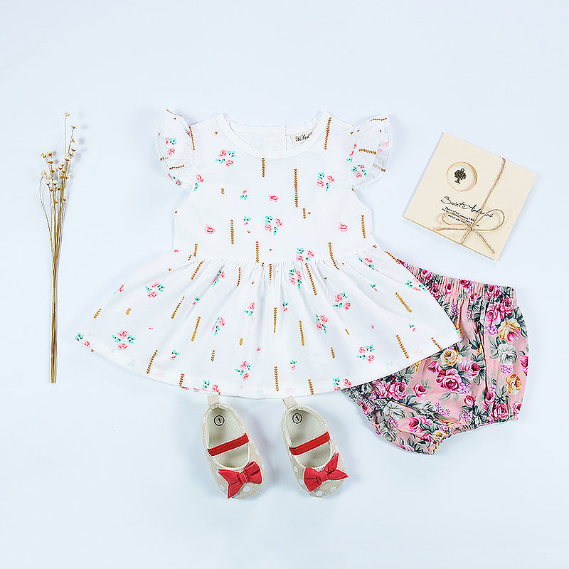 Robe à imprimé floral et manches volantées pour bébé - Vêtements pour enfants