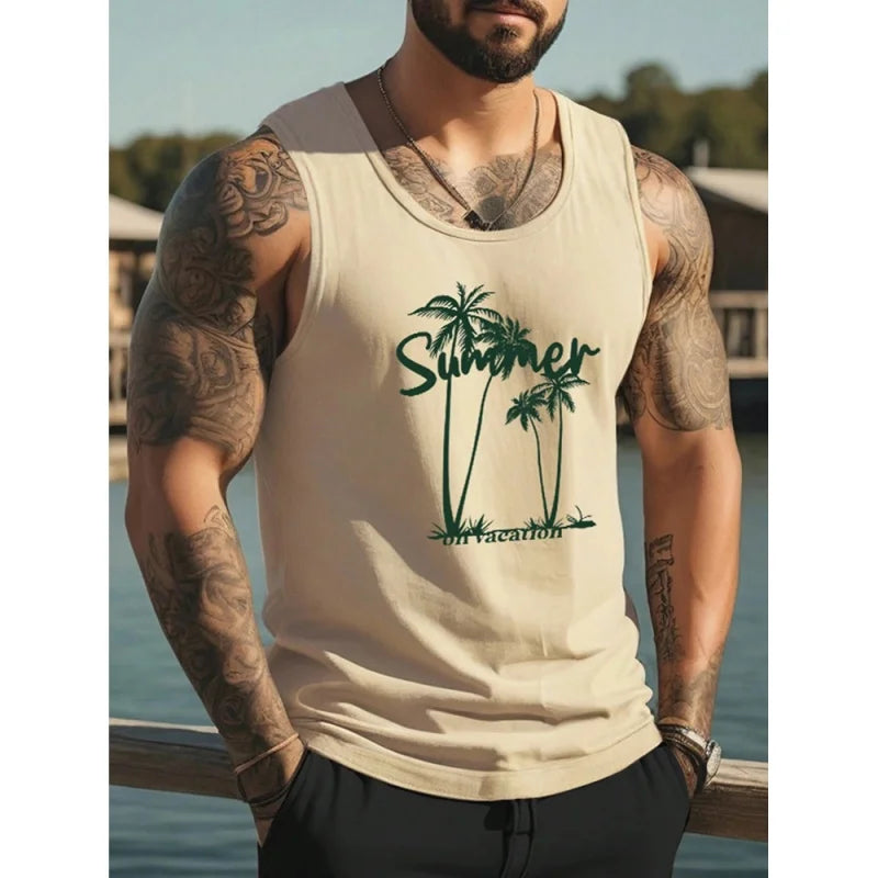 3D Printed Colorful Palm Tree Tank Top