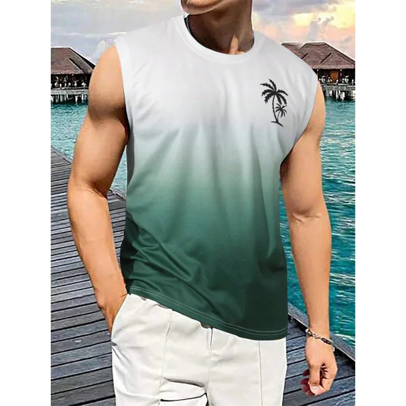 3D Fish Print Men's Casual Tank Top