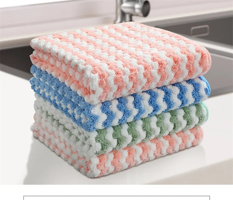 3/5 pieces Absorbent Cleaning Microfiber kitchen Towel