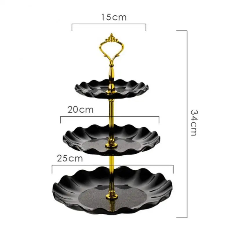 3 Tier Cake & Fruit Plate Table Decor Stand