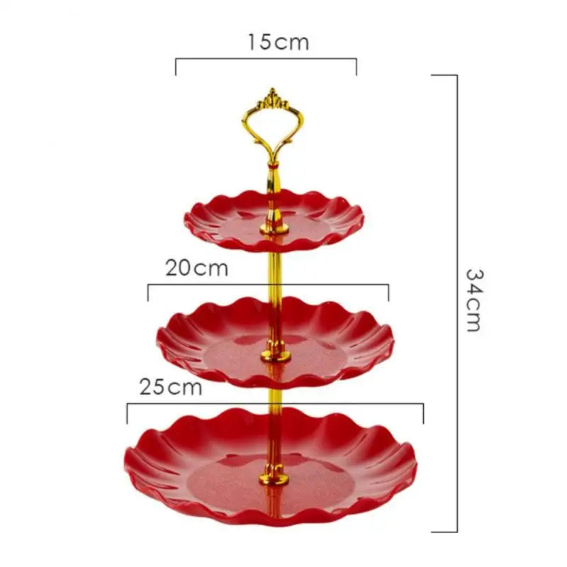 3 Tier Cake & Fruit Plate Table Decor Stand