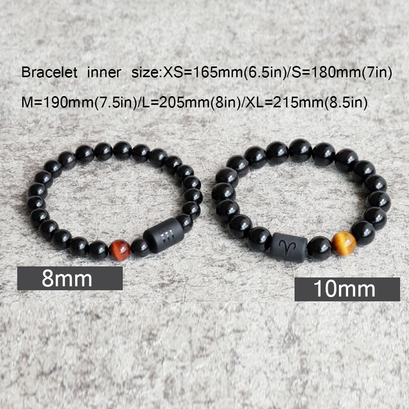 Bracelet unique en perles noires pour hommes