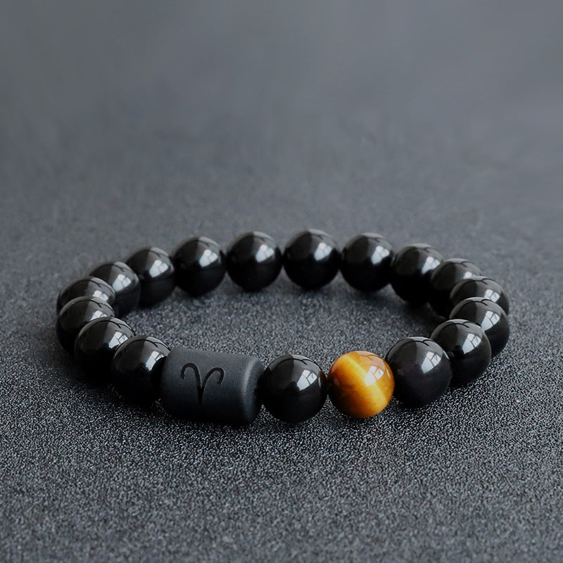 Bracelet unique en perles noires pour hommes