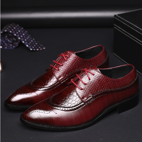 Chaussures plates en cuir à lacets pour hommes