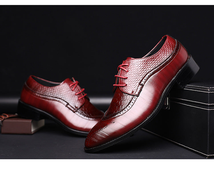 Chaussures plates en cuir à lacets pour hommes