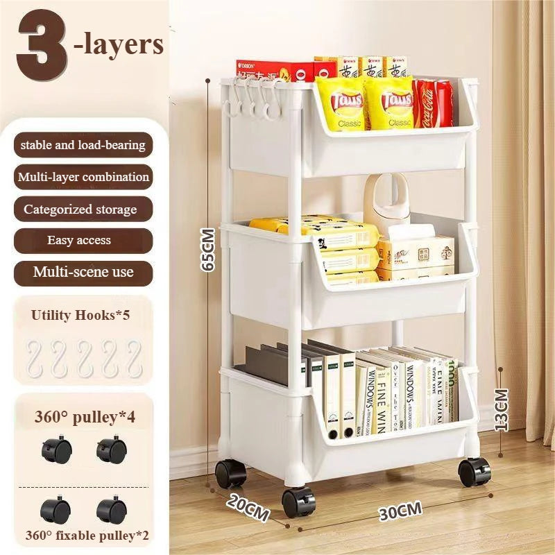 5-Tier Narrow Living Room Bookshelf Organizer