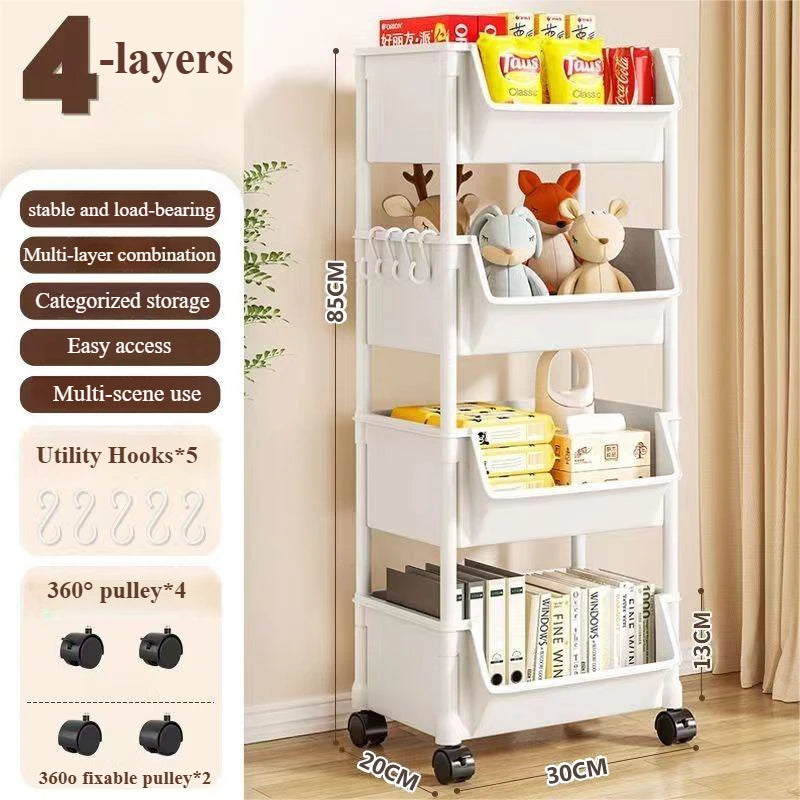 5-Tier Narrow Living Room Bookshelf Organizer