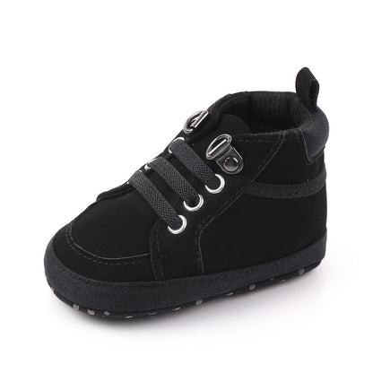 Neugeborene Baby Jungen Leder Baumwolle Rutschfeste Weiche Sohle Kleinkinder Schuhe