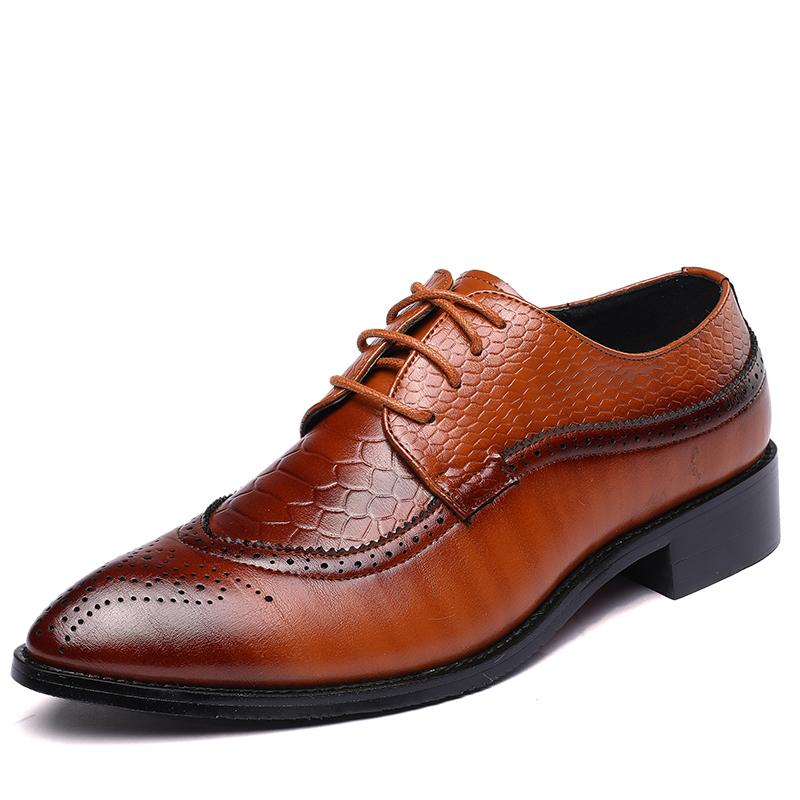 Chaussures plates en cuir à lacets pour hommes