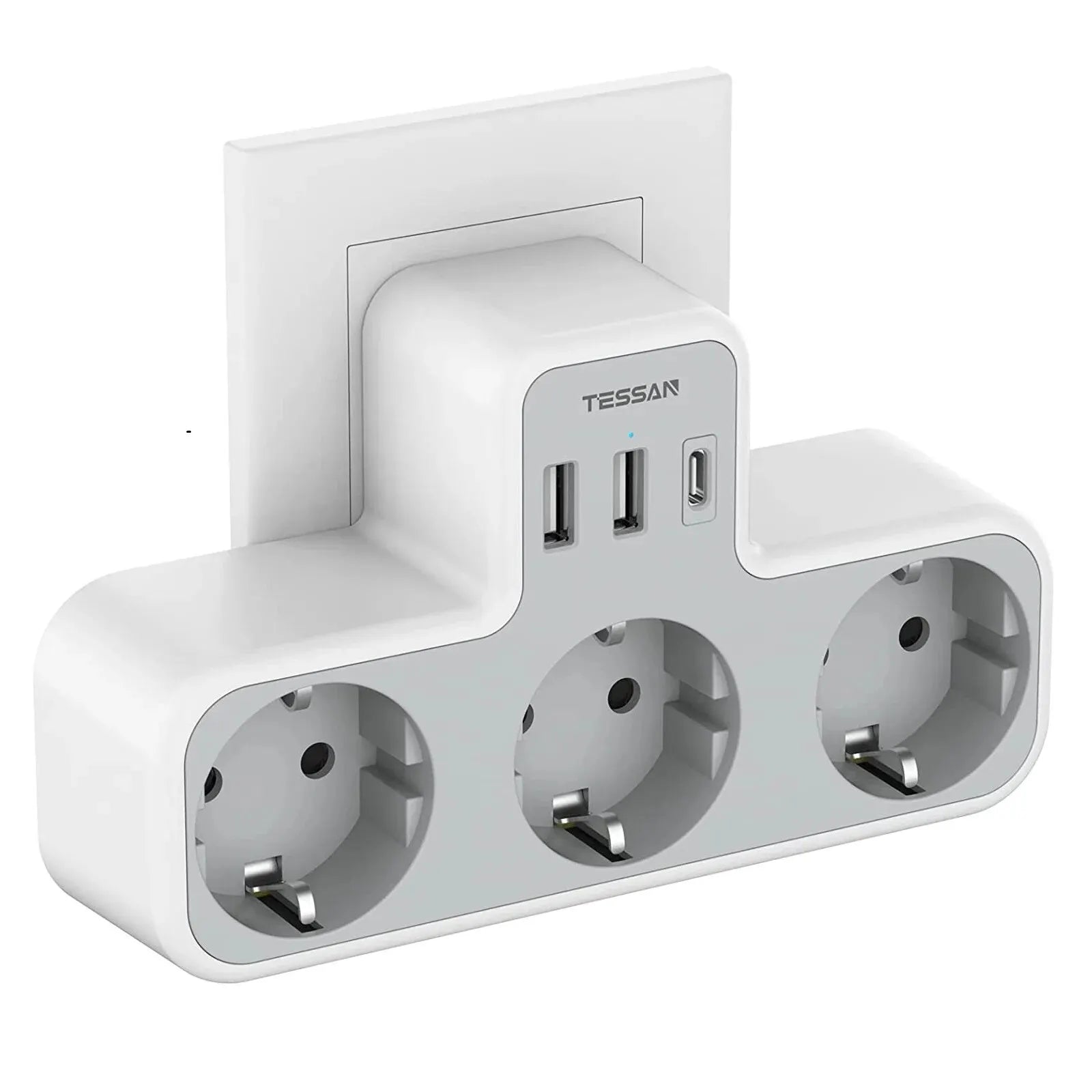 6 in 1 Plug Socket USB Adapter Wall Charger