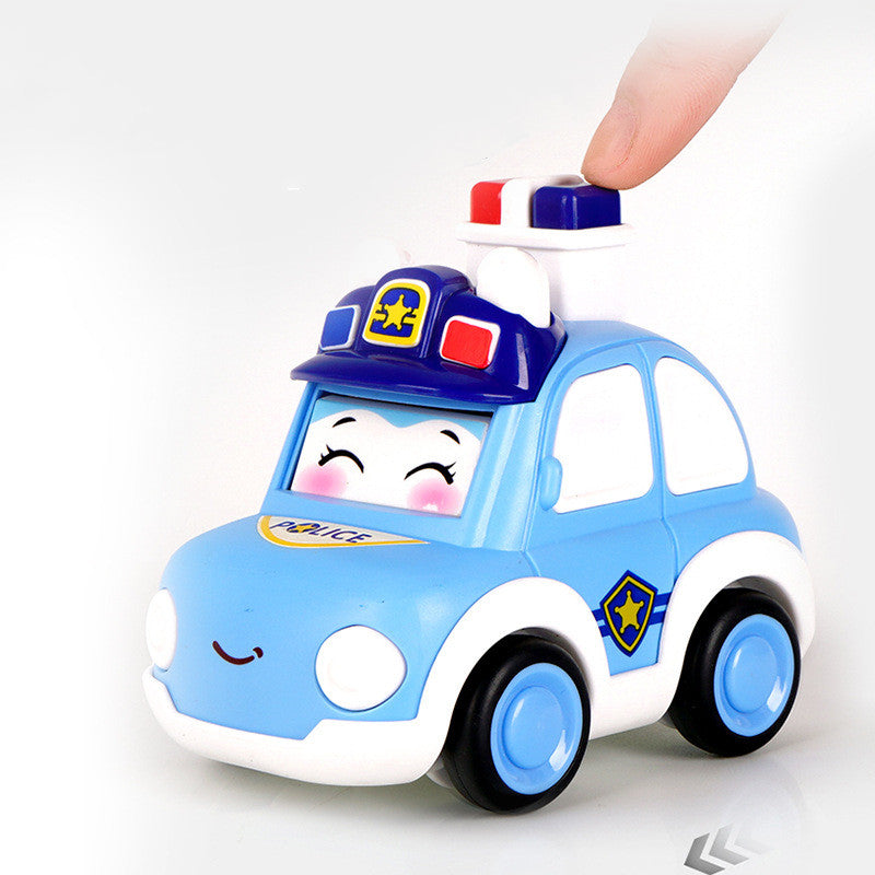 Voiture de police de dessin animé pour enfants, jouet de décrochage pour garçon