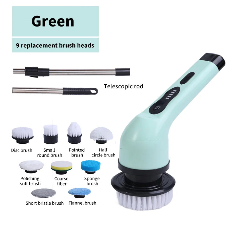 9-in-1 Electric Cleaning Brush - Kitchen Bathroom Gadgets