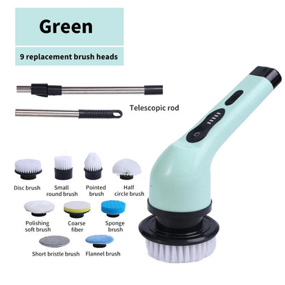 9-in-1 Electric Cleaning Brush - Kitchen Bathroom Gadgets