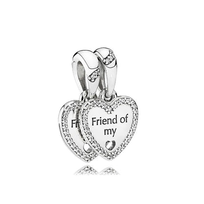 925 Sterling Silver Dangle Charm Heart Shape Bracelet