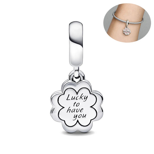 925 Sterling Silver Dangle Charm Heart Shape Bracelet