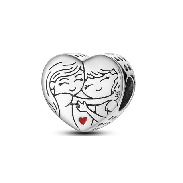 925 Sterling Silver Dangle Charm Heart Shape Bracelet