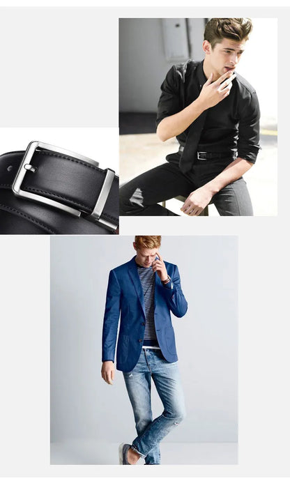 Doppelseitiger Gürtel aus echtem Leder für Herrengürtel