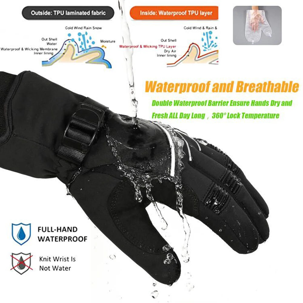 Waterproof Ski Gloves with Thinsulate Insulation