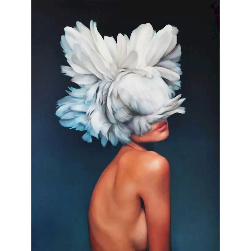 Abstract Diy Girls Shape Flowers Canvas Wall Art