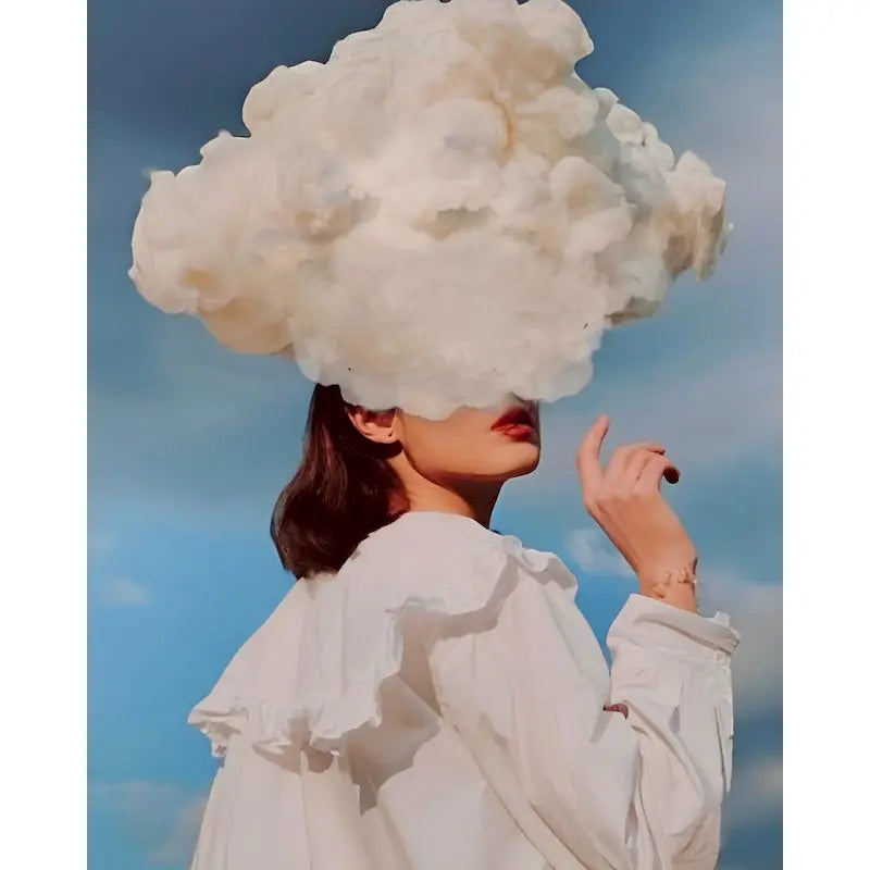 Abstract Diy Girls Shape Flowers Canvas Wall Art