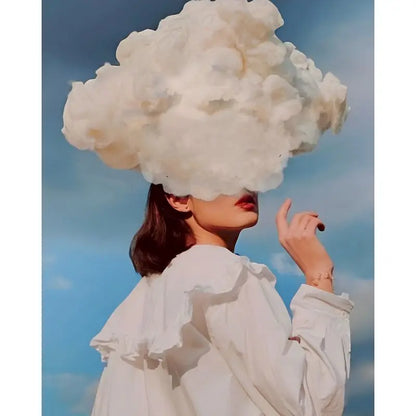 Abstract Diy Girls Shape Flowers Canvas Wall Art