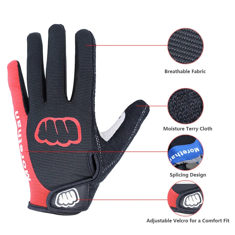 Anti-Slip Full Finger Cycling Gloves 5mm Padded