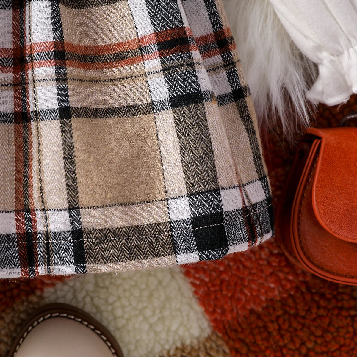 Baby Girl Plaid Bow Dress & Headband