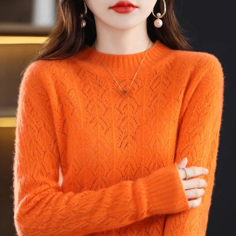 Autumn Winter Knitted Ladies Woolen Sweater