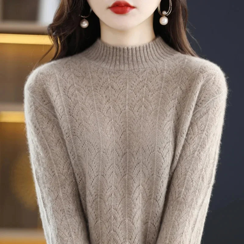 Autumn Winter Knitted Ladies Woolen Sweater