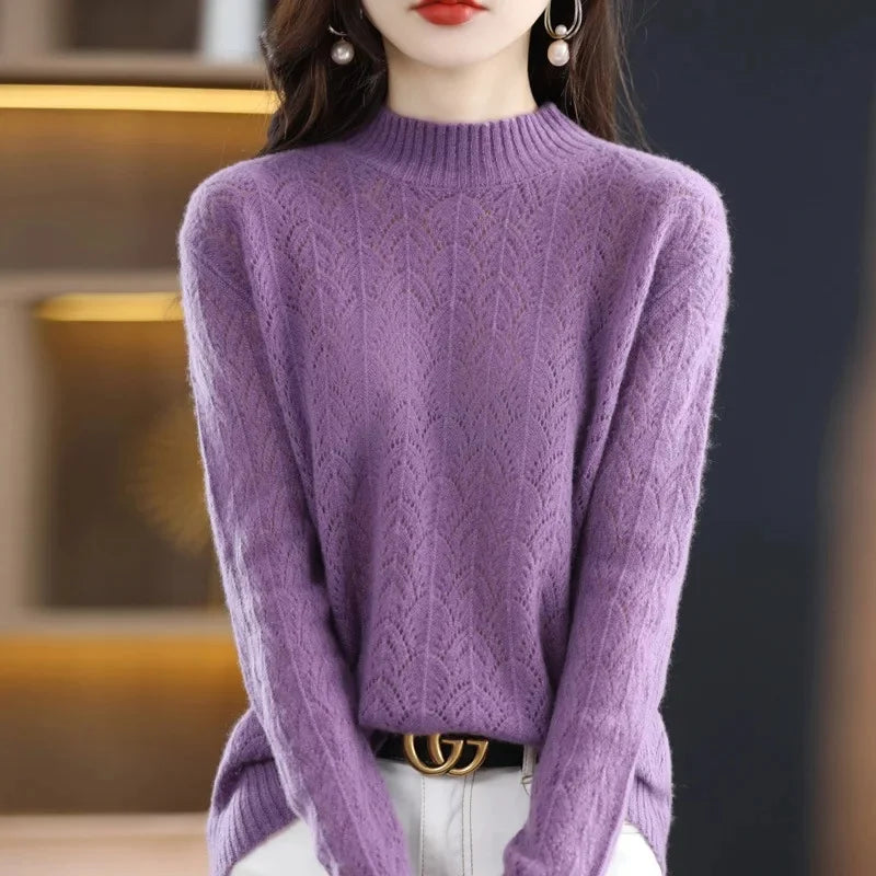 Autumn Winter Knitted Ladies Woolen Sweater