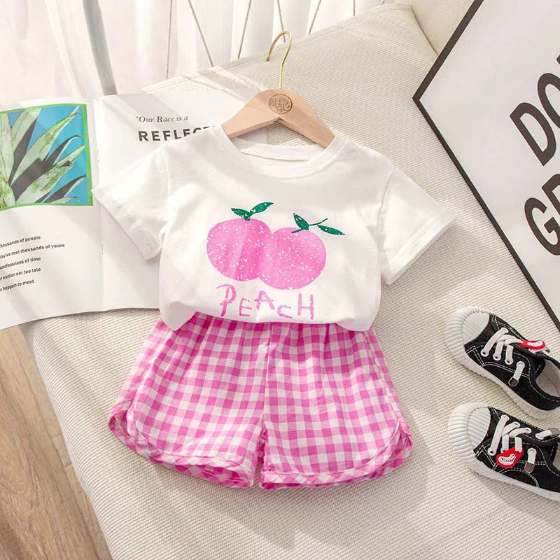 Baby Girls Short Sleeved Thin Cotton Print Set