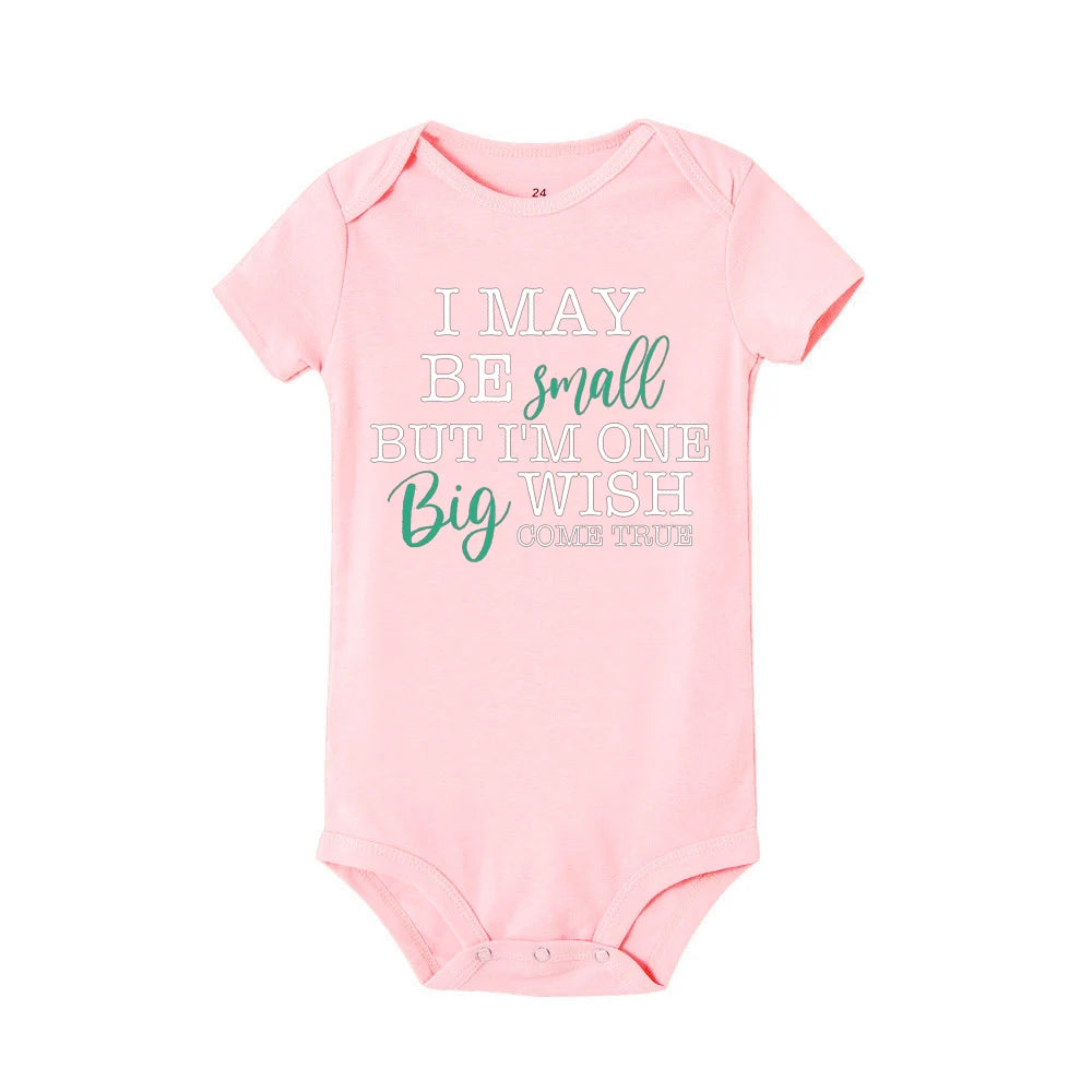 Baby Short Sleeve Letter Print Romper Bodysuit