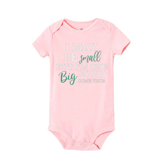 Baby Short Sleeve Letter Print Romper Bodysuit