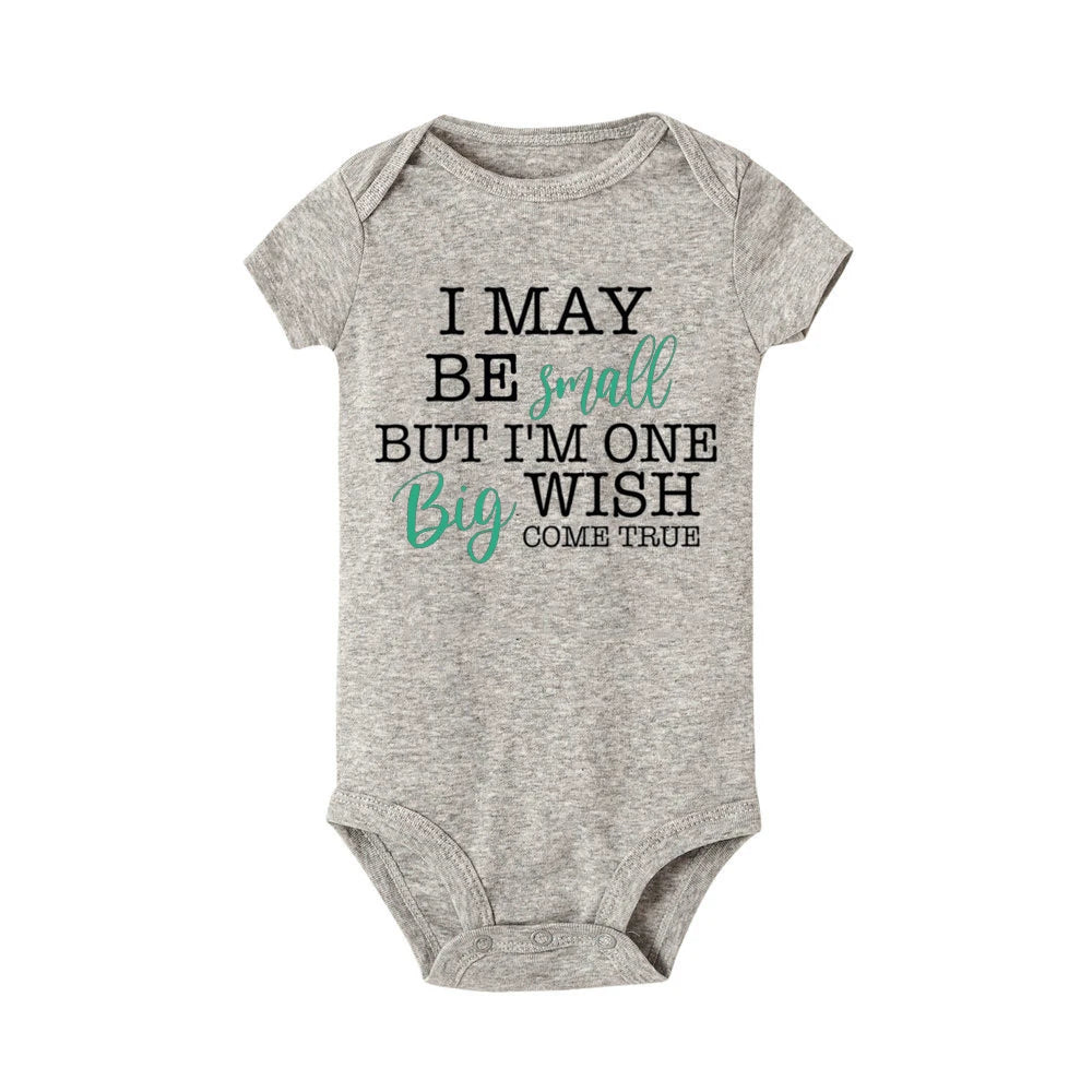 Baby Short Sleeve Letter Print Romper Bodysuit