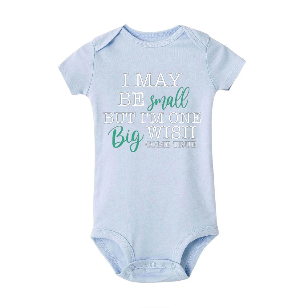 Baby Short Sleeve Letter Print Romper Bodysuit