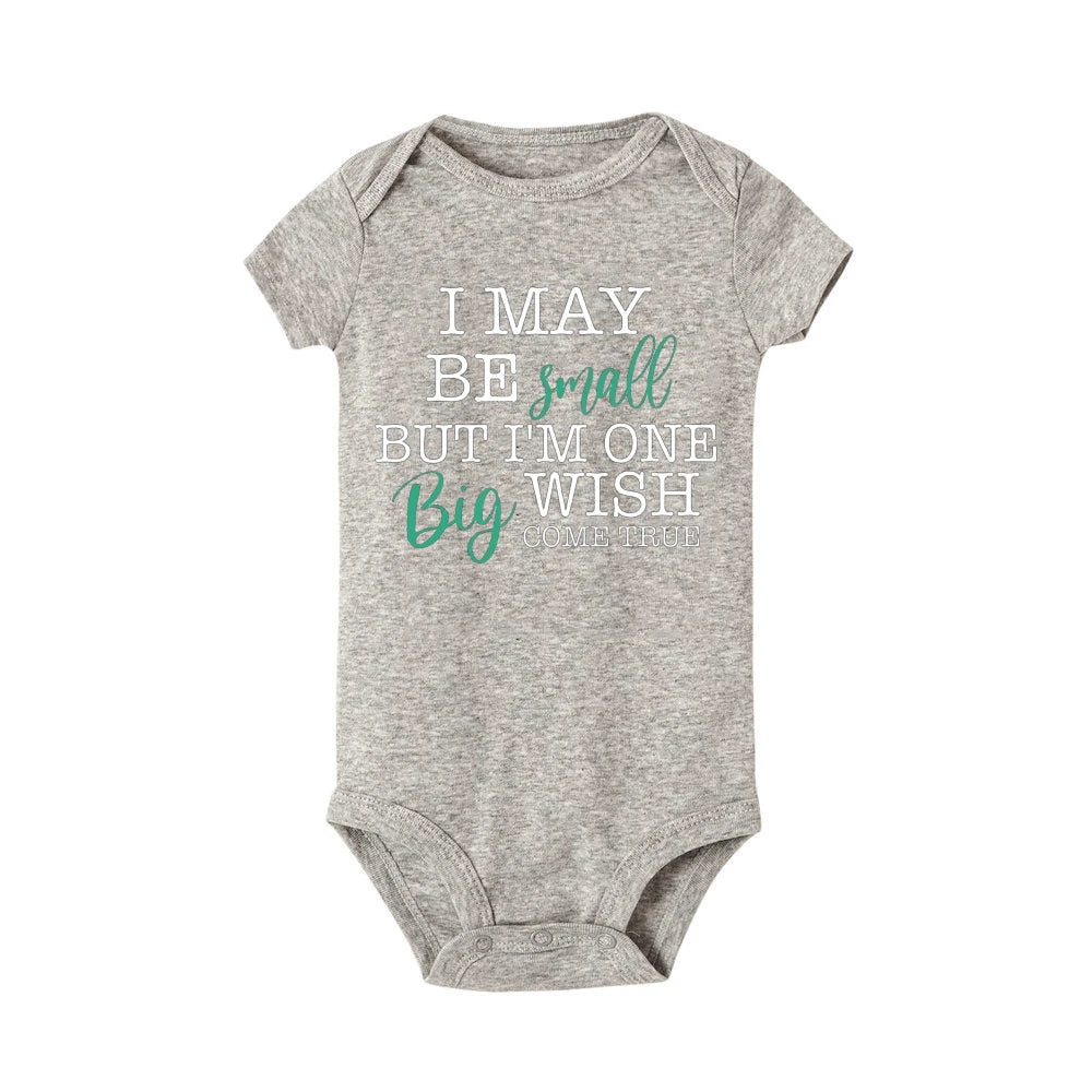 Baby Short Sleeve Letter Print Romper Bodysuit