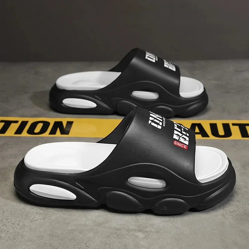 Beach-Theme Thick Heel Slippers