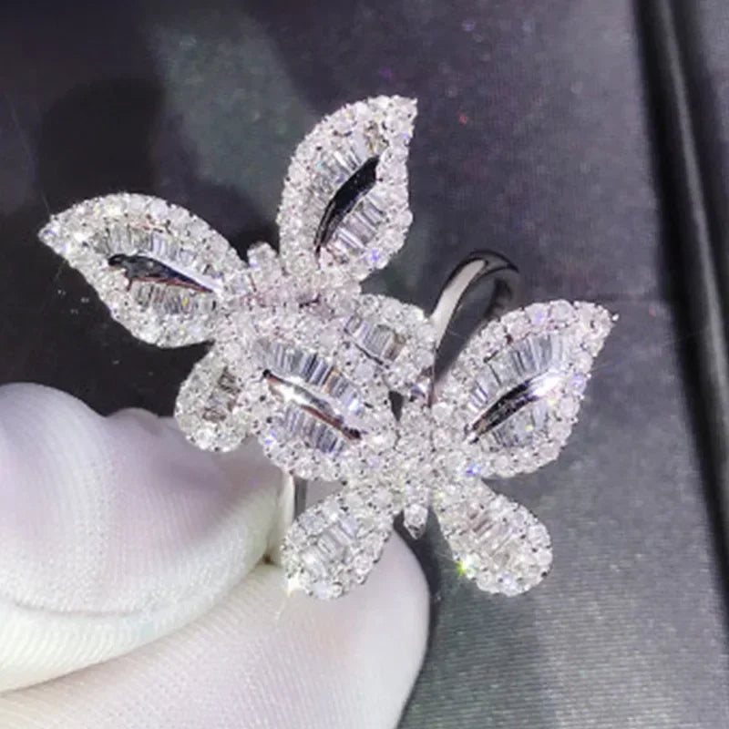Bowknot Ring with Zircon Stones for Women