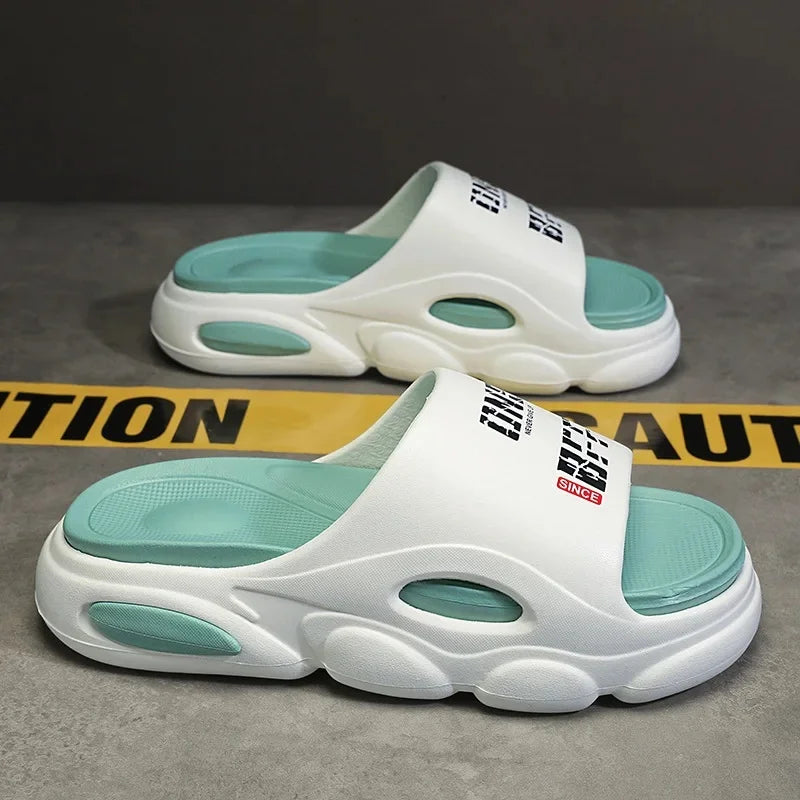 Breathable Outdoor Beach-Theme Thick Heel Slippers