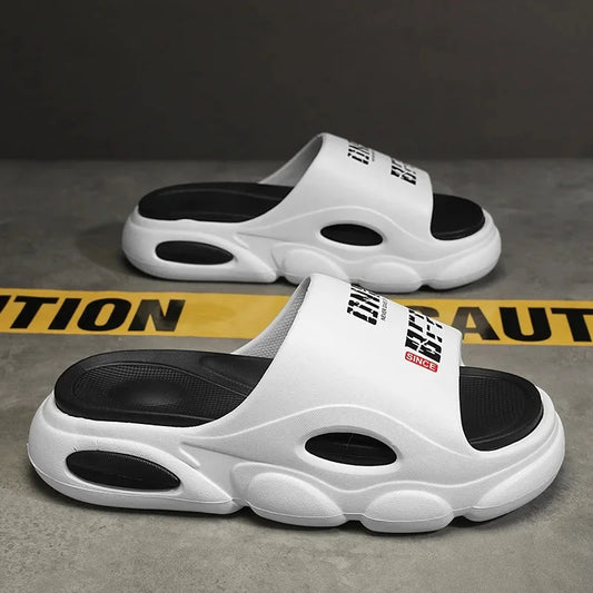 Breathable Outdoor Beach-Theme Thick Heel Slippers