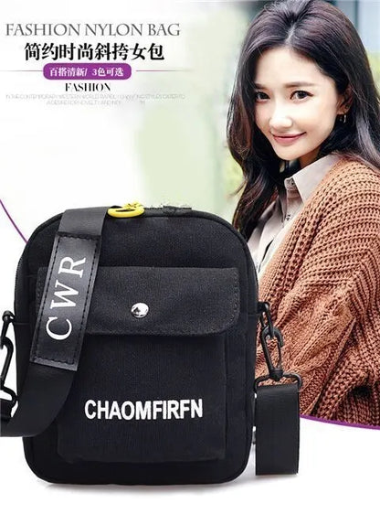 Canvas Shoulder Messanger Bag - Women's Crossbody Backpack