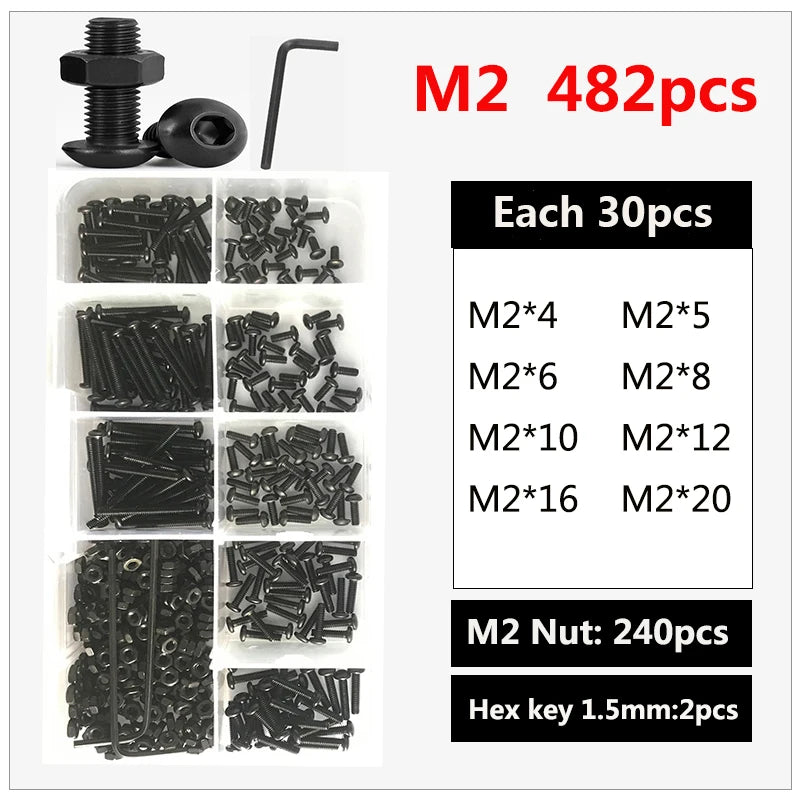 Carbon Steel Socket Button Head Screws and Nut Set