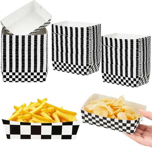 Checkered Paper Food Trays