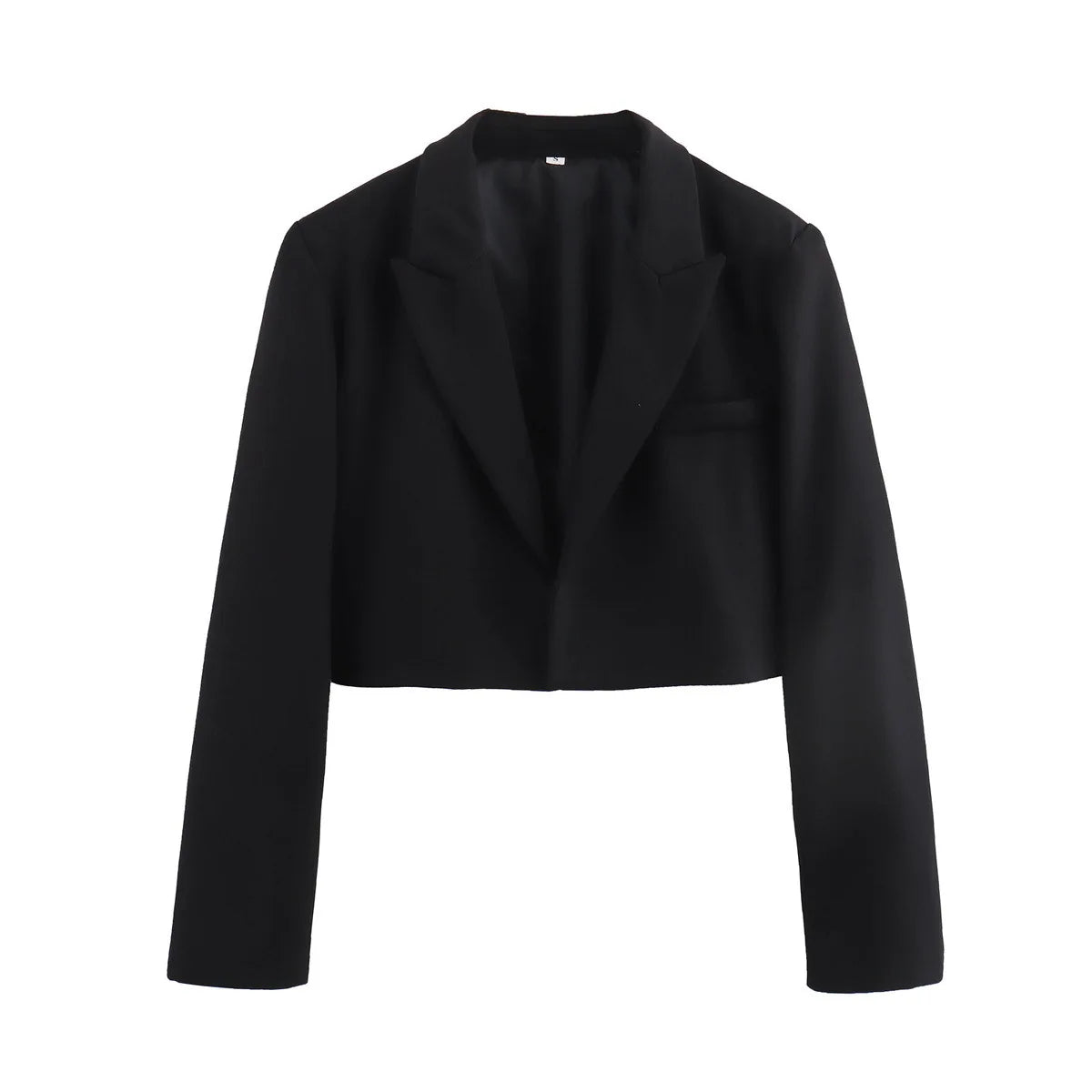 Chic Black Cropped Blazers For Office Elegance