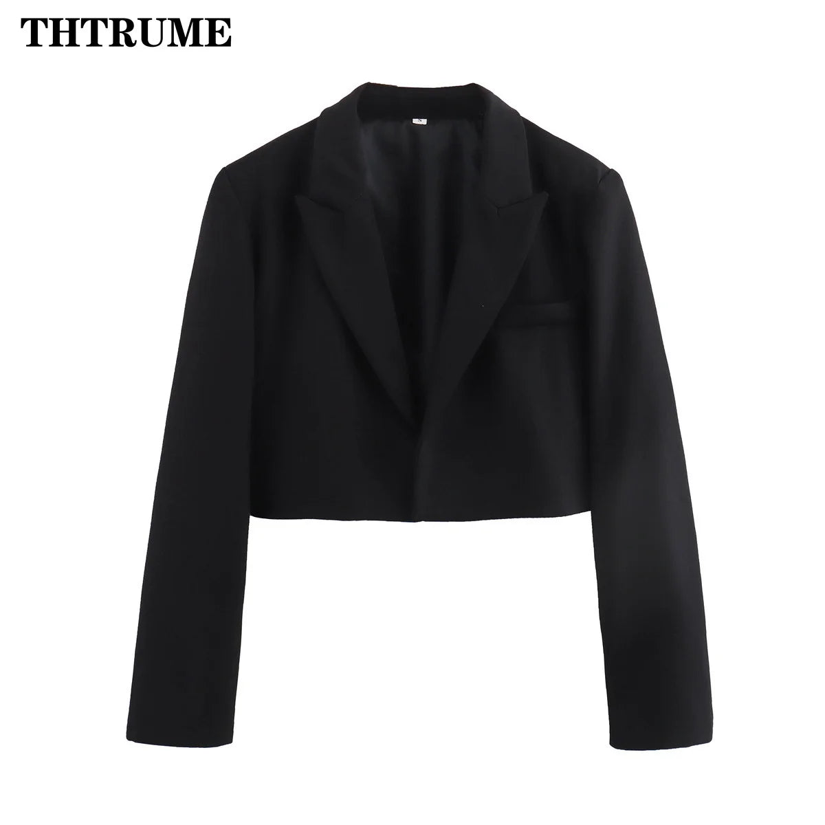 Chic Black Cropped Blazers For Office Elegance