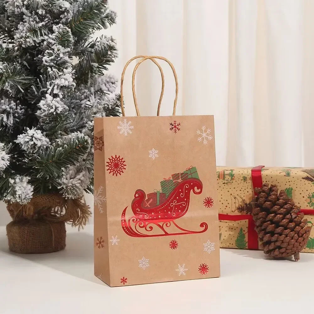 Christmas Kraft Paper Santa Claus Snowman Bags